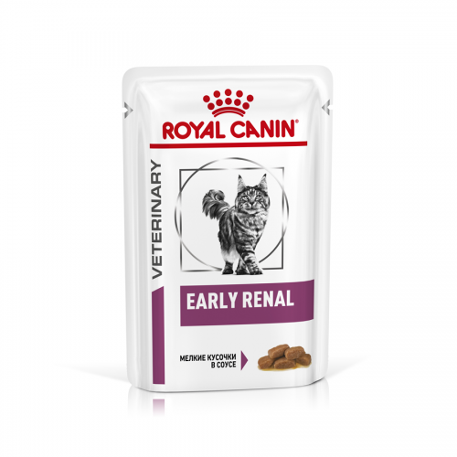 Royal Canin Early Renal  мелкие кусочки в соусе, корм для кошек для поддержки функции почек и на ранней стадии хронической болезни почек" Роял Канин Ерли Ренал "