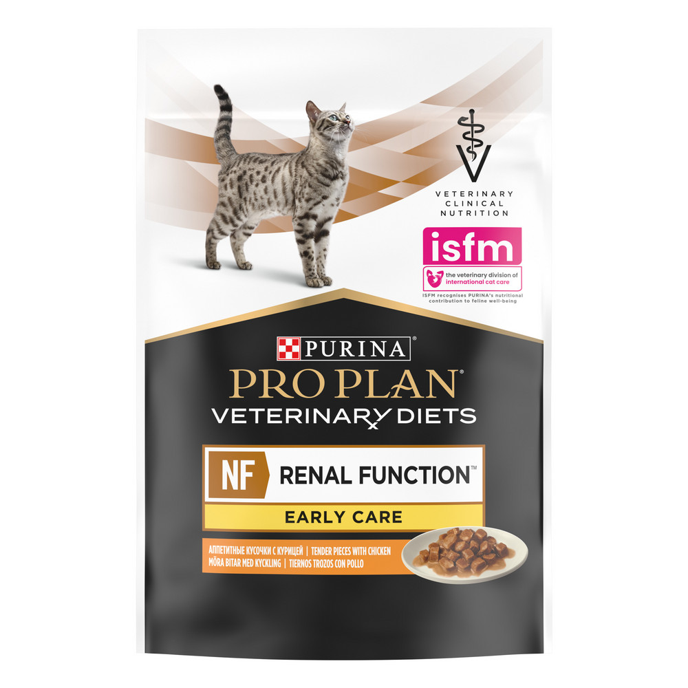 Purina Veterinary Diets (NF) RENAL FUNCTION EARLY CARE - Диетический влажный корм Пурина для кошек при заболеваниях почек, Курица ПАУЧ