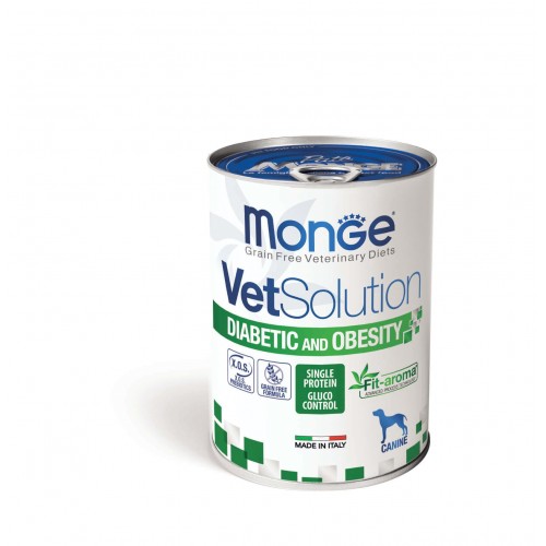 VetSolution Dog Monge DIABETIC AND OBESITY - влажная диета для собак Диабетик и Обесити, 400 гр