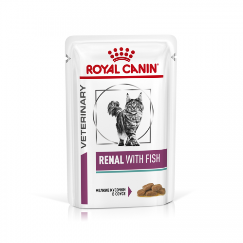 Renal - Паучи для кошек при хронической почечной недостаточности с рыбой "Роял Канин Ренал с рыбой"