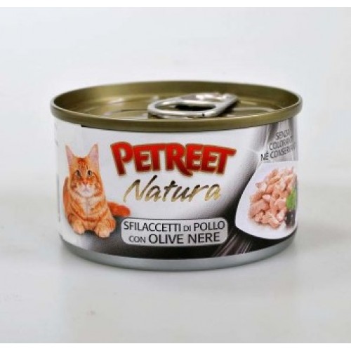 Влажный корм PETREET для кошек куриная грудка с оливками  70 г