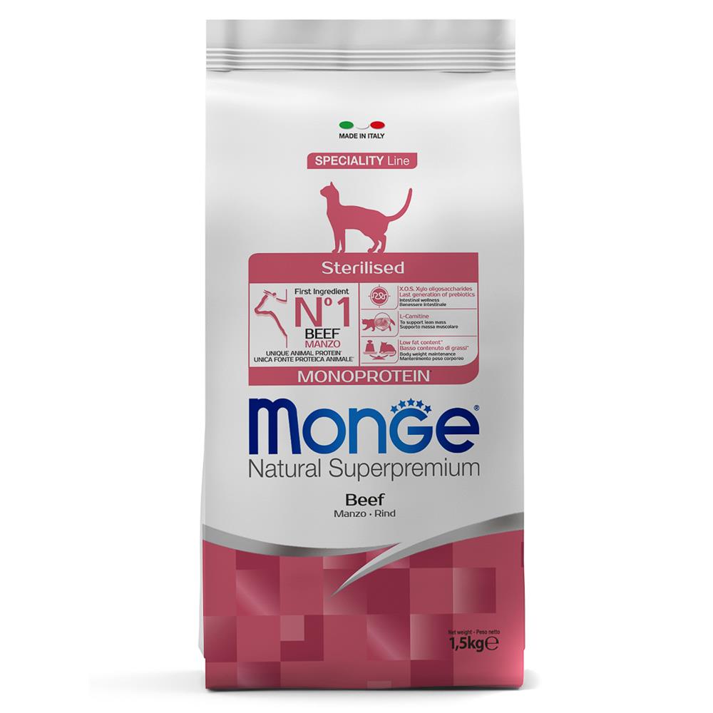 Monge Cat Monoprotein Sterilised Beef- Корм для стерилизованных кошек с говядиной