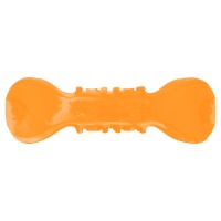  Mr.Kranch Игрушка  для собак Гантель дентальная с пищалкой  оранжевая с ароматом бекона