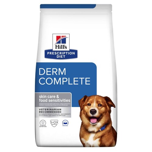 Hill's Derm Complete -  Хиллс Дерм Комплит диета для собак для поддержания здоровья кожи при аллергии