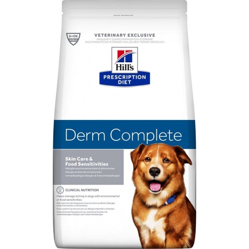 Hills Хиллс 605869 Диета сух.д/собак Derm Complete для поддержания здоровья кожи при аллергии