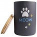 Mr.Kranch - Бокс керамический для хранения корма для кошек MEOW 1900 мл черный