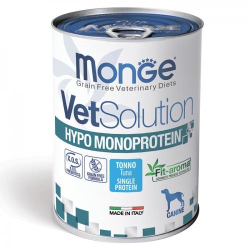 VetSolution Dog Monge Hypo Monoprotein Tuna - Влажная - Диета для собак Монж Гипо монопротеин с тунцом, 400 г 