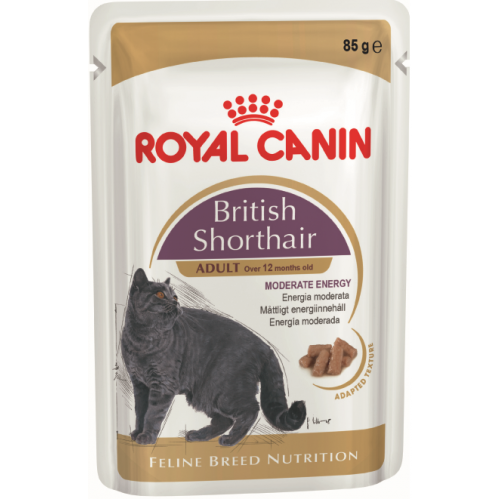 British Shorthair Adult - Паучи в соусе для взрослых британских короткошерстных кошек "Роял Канин Бритиш Шортхэйр Эдалт"