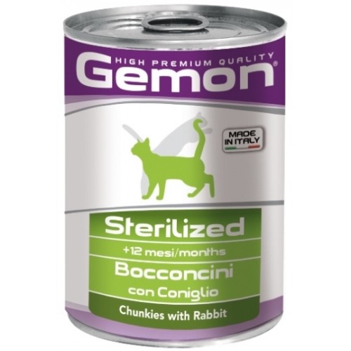 Gemon Cat Sterilised - Консервы для стерилизованных кошек с кусочками кролика
