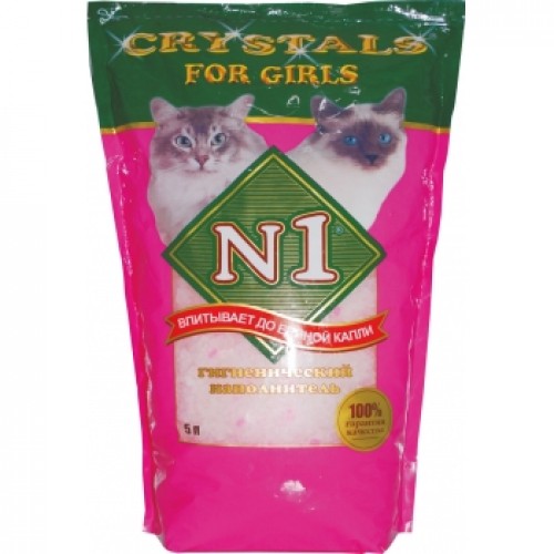 Наполнитель антибактериальный силикагелевый "Crystals №1" для кошачьих туалетов (5 л. / 2,6 кг.)