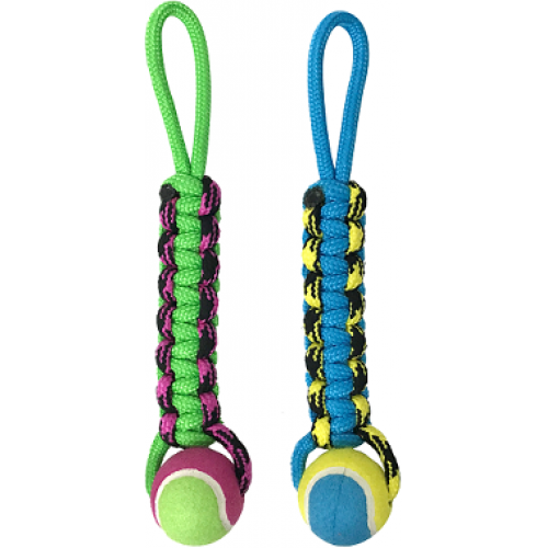 Petpark - Игрушка для собак Плетенка с теннисным мячом и петлей