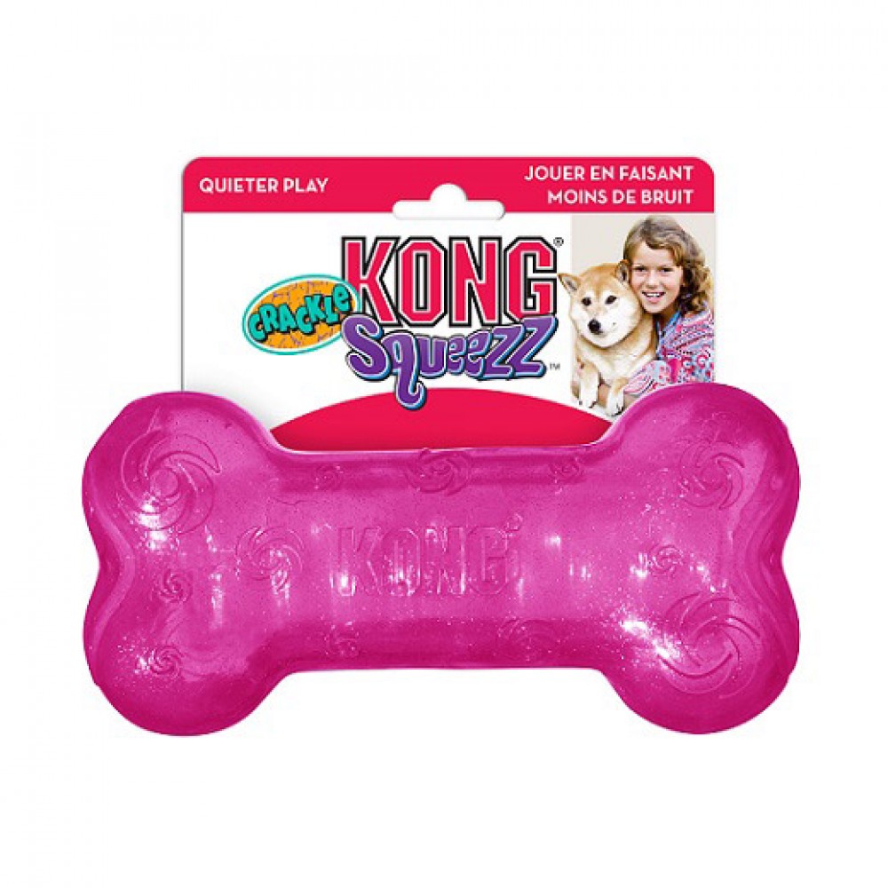 KONG Squezz Crackle - Игрушка для собак хрустящая косточка