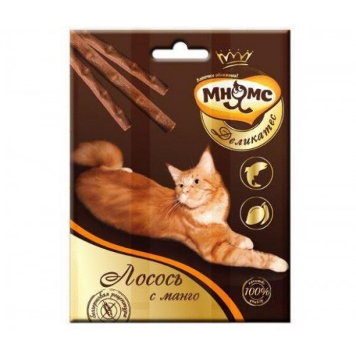 Деликатес - Лакомые палочки для кошек с лососем и манго