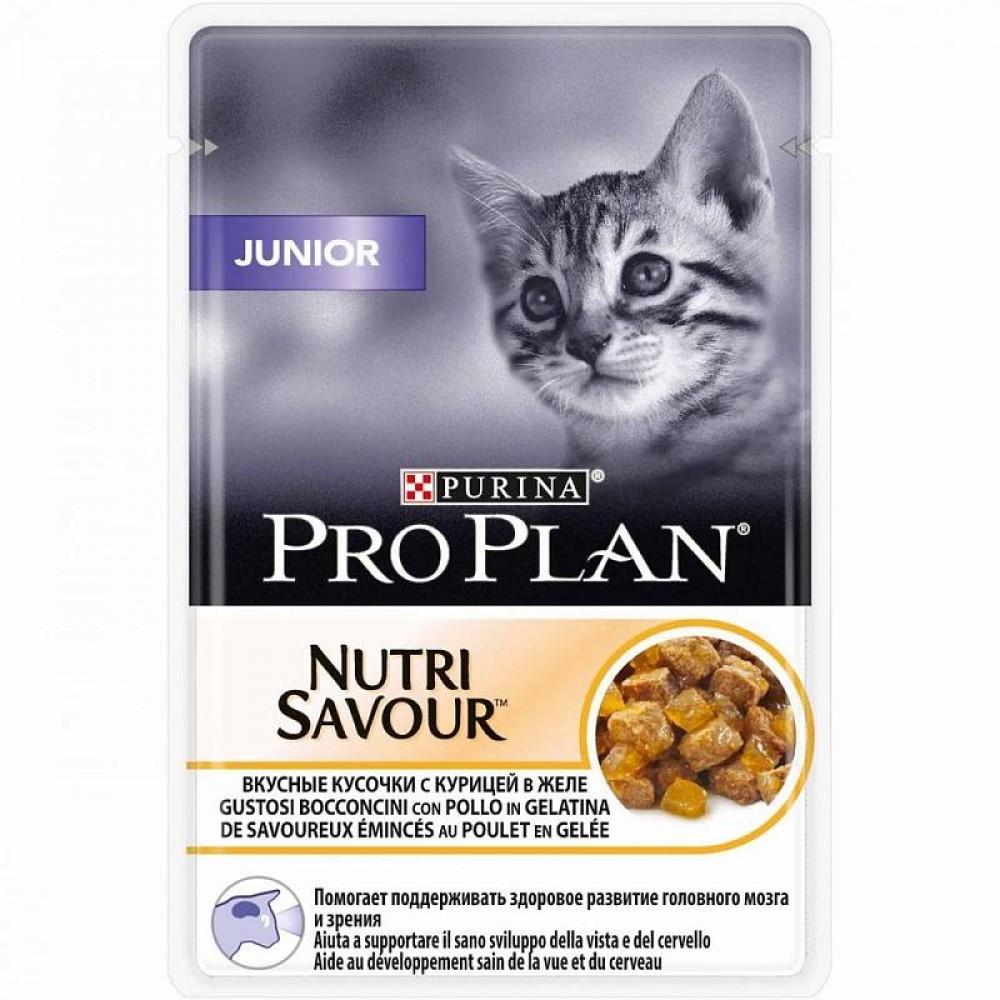 Purina PRO PLAN "Junior" - Влажный корм (консервы) Пурина для котят, Курица ПАУЧ