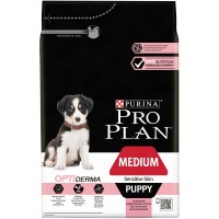PRO PLAN OPTIDERMA "Puppy Medium Sensitive Skin" - Сухой корм Пурина для щенков средних пород с чувствительной кожей, Лосось