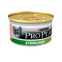 PRO PLAN "Sterilised" - Влажный корм (консервы) Пурина для кастрированных котов и стерилизованных кошек, Лосось/Тунец ПРОМО НАБОР БАНКА
