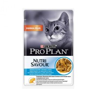PRO PLAN Derma Plus - Влажный корм  для кошек с чувствительной кожей, Треска в соусе, 85 гр