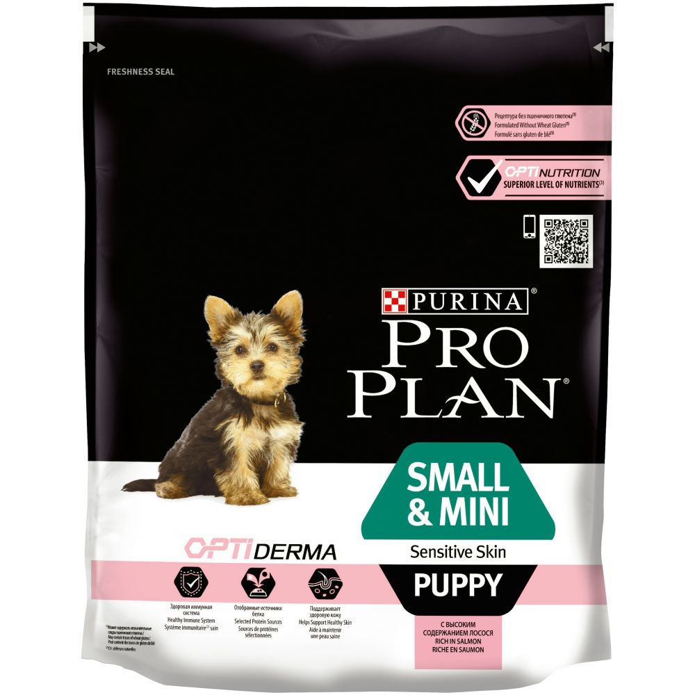 Purina PRO PLAN OPTIDERMA "Puppy Small&Mini Sensitive Skin" - Сухой корм Пурина для щенков мелких и карликовых пород с чувствительной кожей, Лосось