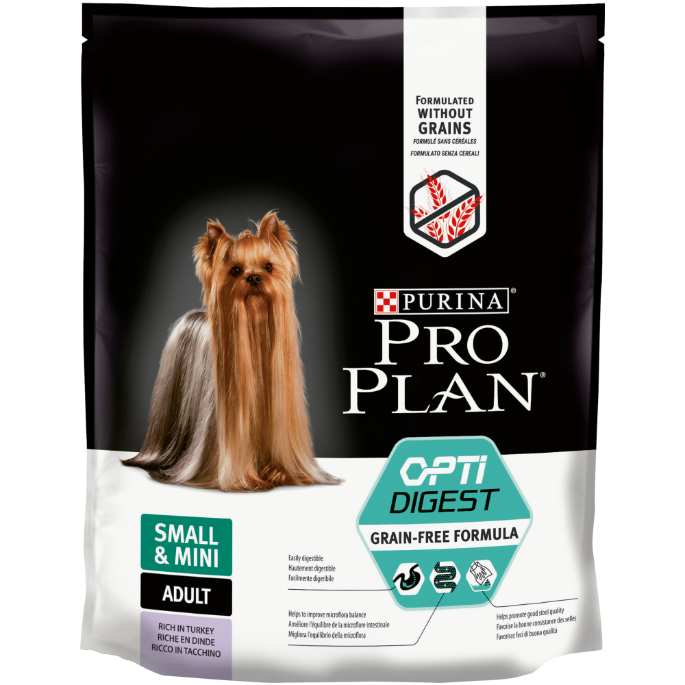 Purina PRO PLAN Grain Free "Adult Small&Mini Sensitive Digestion" - Сухой корм Пурина для собак мелких и карликовых пород с чувствительным пищеварением, Индейка