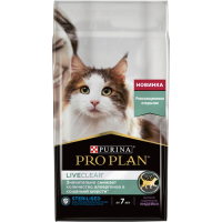 Pro Plan LiveClear 7+ Сухой корм Проплан для стерилизованных кошек старше 7 лет, снижает количество аллергенов в шерсти с Индейкой
