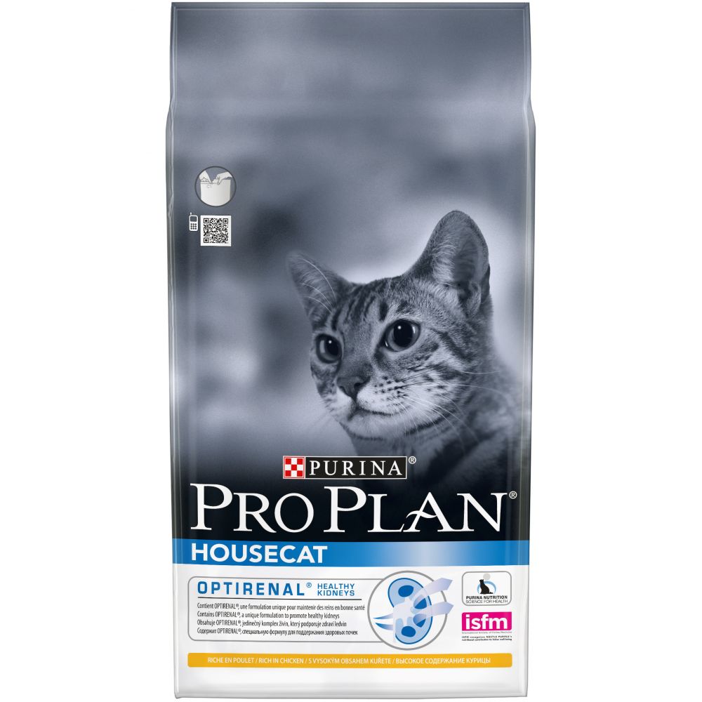 Purina PRO PLAN OPTIRENAL "HouseCat" - Сухой корм Пурина для домашних кошек, Курица