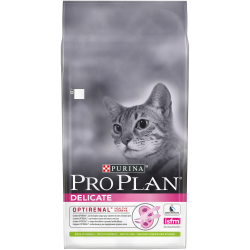 PRO PLAN OPTIRENAL "Delicate" - Сухой корм Пурина для кошек с чувствительным пищеварением, Ягненок