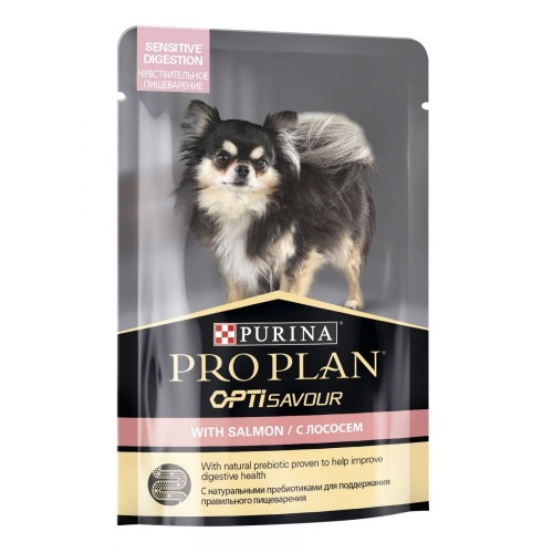 PRO PLAN - Влажный корм (консервы) Пурина для взрослых собак с чувствительным пищеварением, Лосось