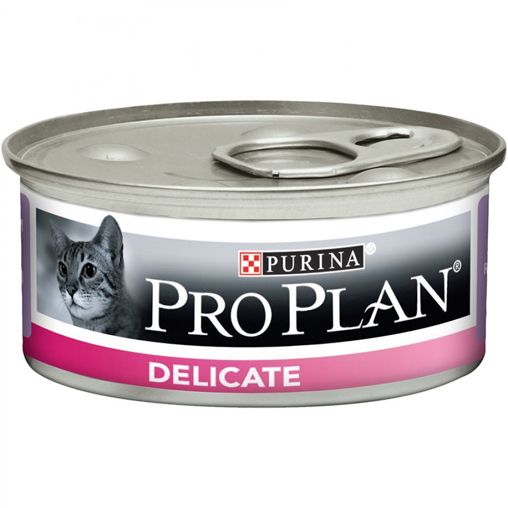 Purina PRO PLAN "Delicate" + "Adult" - Влажный корм (консервы) Пурина для кошек, Индейка/Курица БАНКА