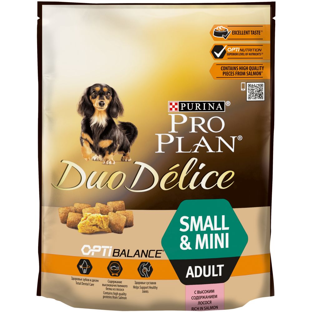 Purina PRO PLAN "DUO DELICE Adult Small" - Сухой корм Пурина для собак мелких и карликовых пород, Лосось