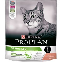 PRO PLAN OPTIRENAL "Sterilised" - Сухой корм Пурина для кастрированных котов и стерилизованных кошек, Лосось