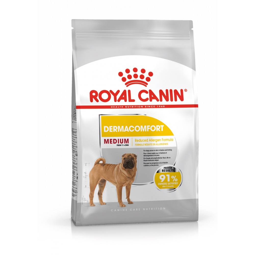 Royal Canin Medium Dermacomfort - Корм для взрослых и стареющих собак средних размеров с раздражениями кожи "Роял Канин Медиум Дерма Комфорт"