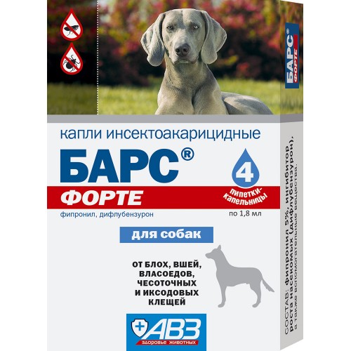 БАРС ФОРТЕ - Капли инсектоакарицидные для собак, 4 пип/упак