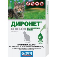 Диронет Спот-ОН - Капли на холку для кошек
