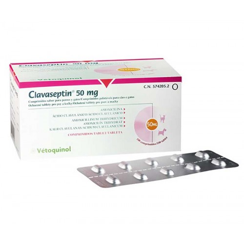 Клавасептин 50 мг - противомикробные таблетки для собак и кошек
