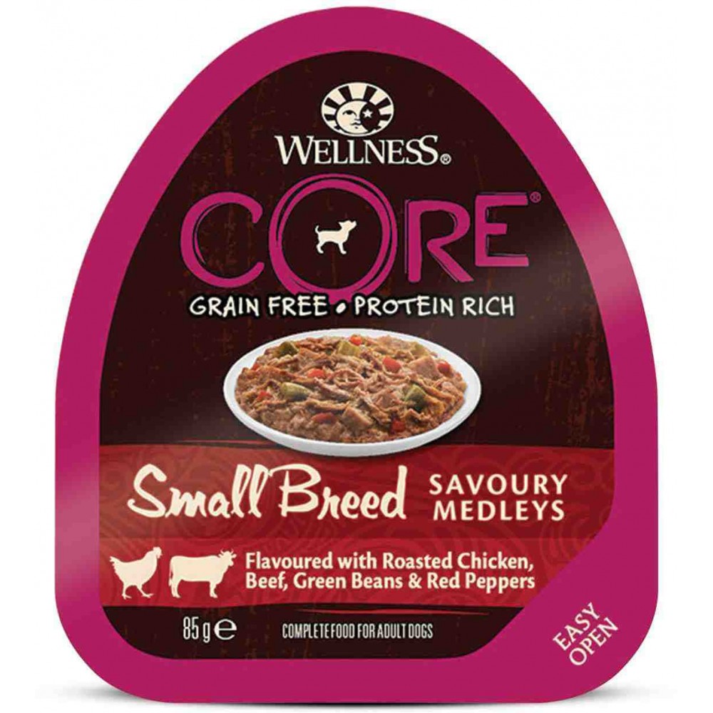 Wellness Core Savoury Medleys - Консервы из курицы с говядиной, зеленой фасолью и красным перцем для собак мелких пород