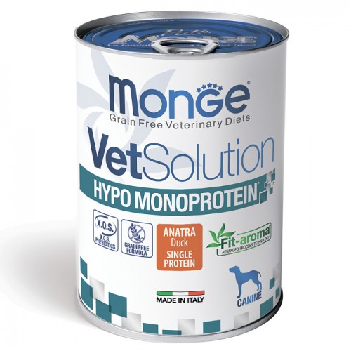 VetSolution Dog Monge Hypo Monoprotein Duck - Влажная - Диета для собак Монж Гипо монопротеин с уткой, 400 г 